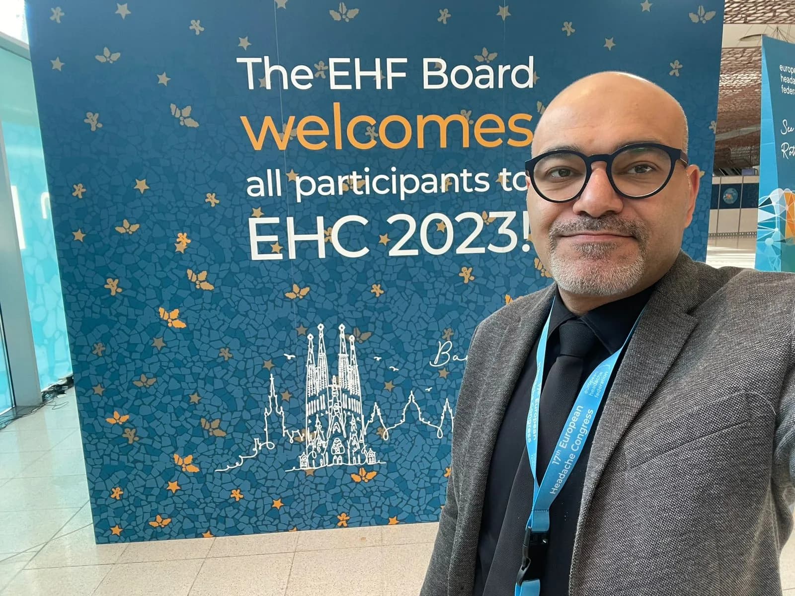 Dr. Ahmed Ebied attending the 17th European Headache Congress (EHC 2023) in Barcelona.
