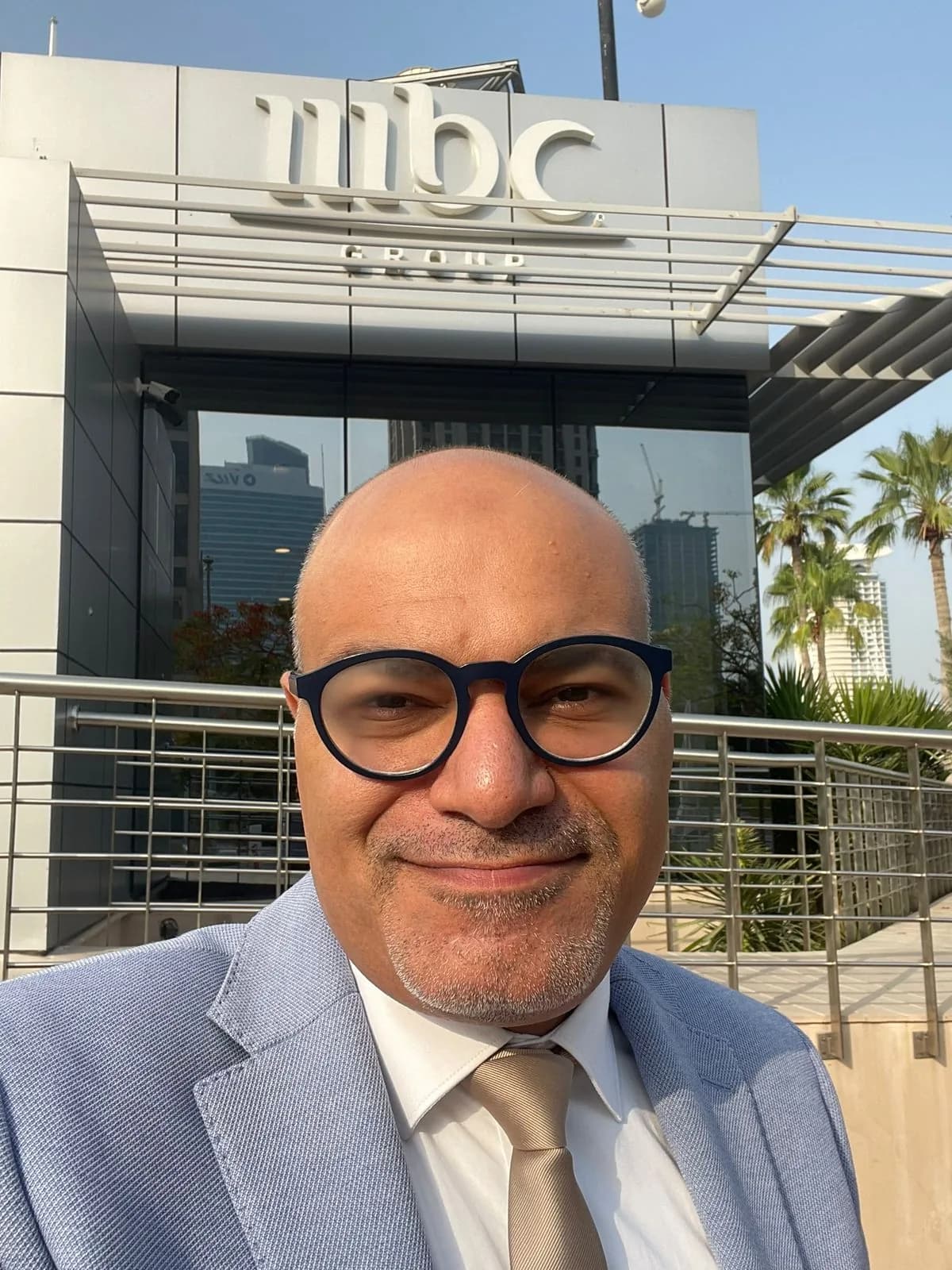 Dr. Ahmed Ebied during a media appearance at the MBC Group headquarters.